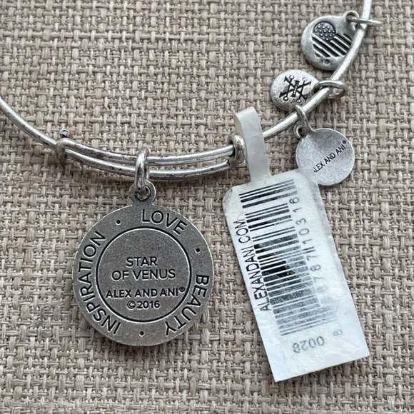 Alex And Ani Bracelet STAR of VENUS LOVE BEAUTY INSPIRATION Wrist Band Silver To - Picture 5 of 11